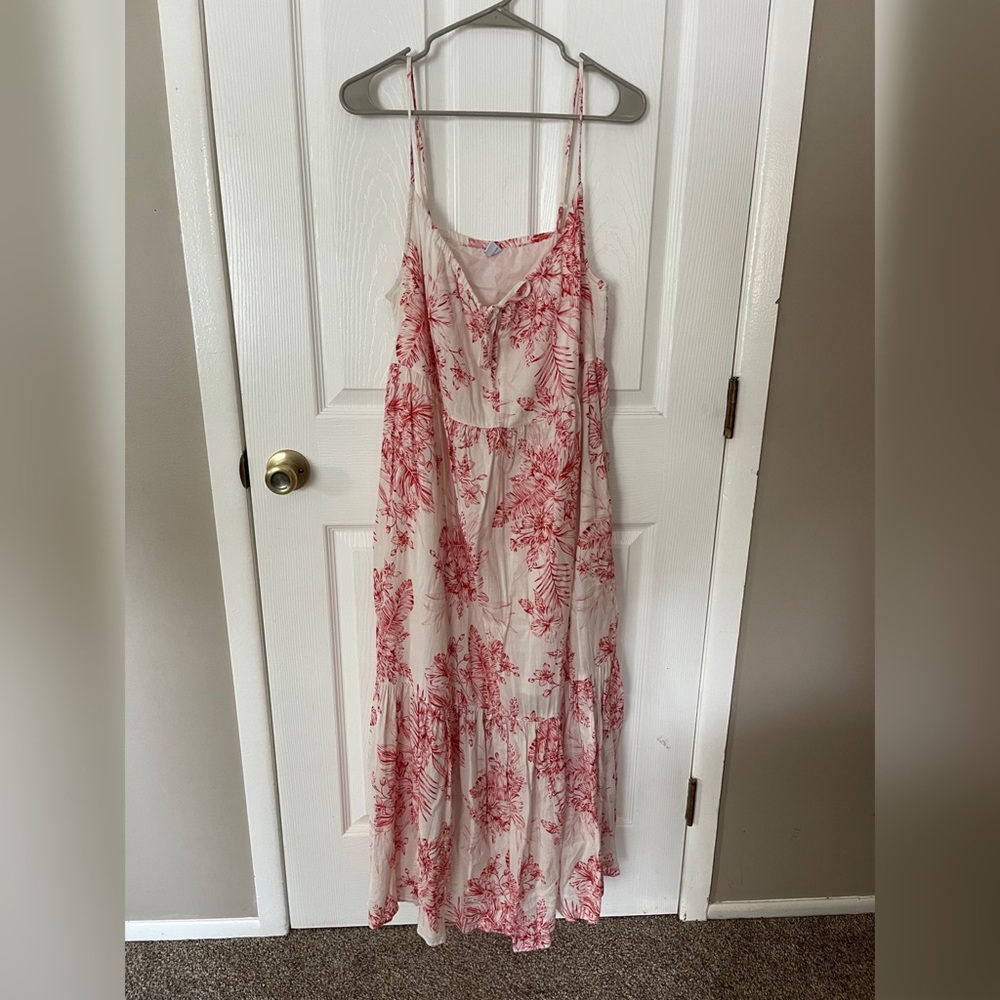 Old Navy Black & Red Maxi Dress Large